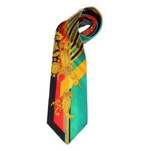 Vintage Vitaliano Pancaldi Italy Silk Tie Abstract Colorful Paisley Geometric